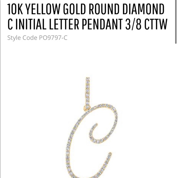 10k Real Gold & Diamond C initial large pendant charm FREE APPRAISAL Huge sale - Picture 12 of 12